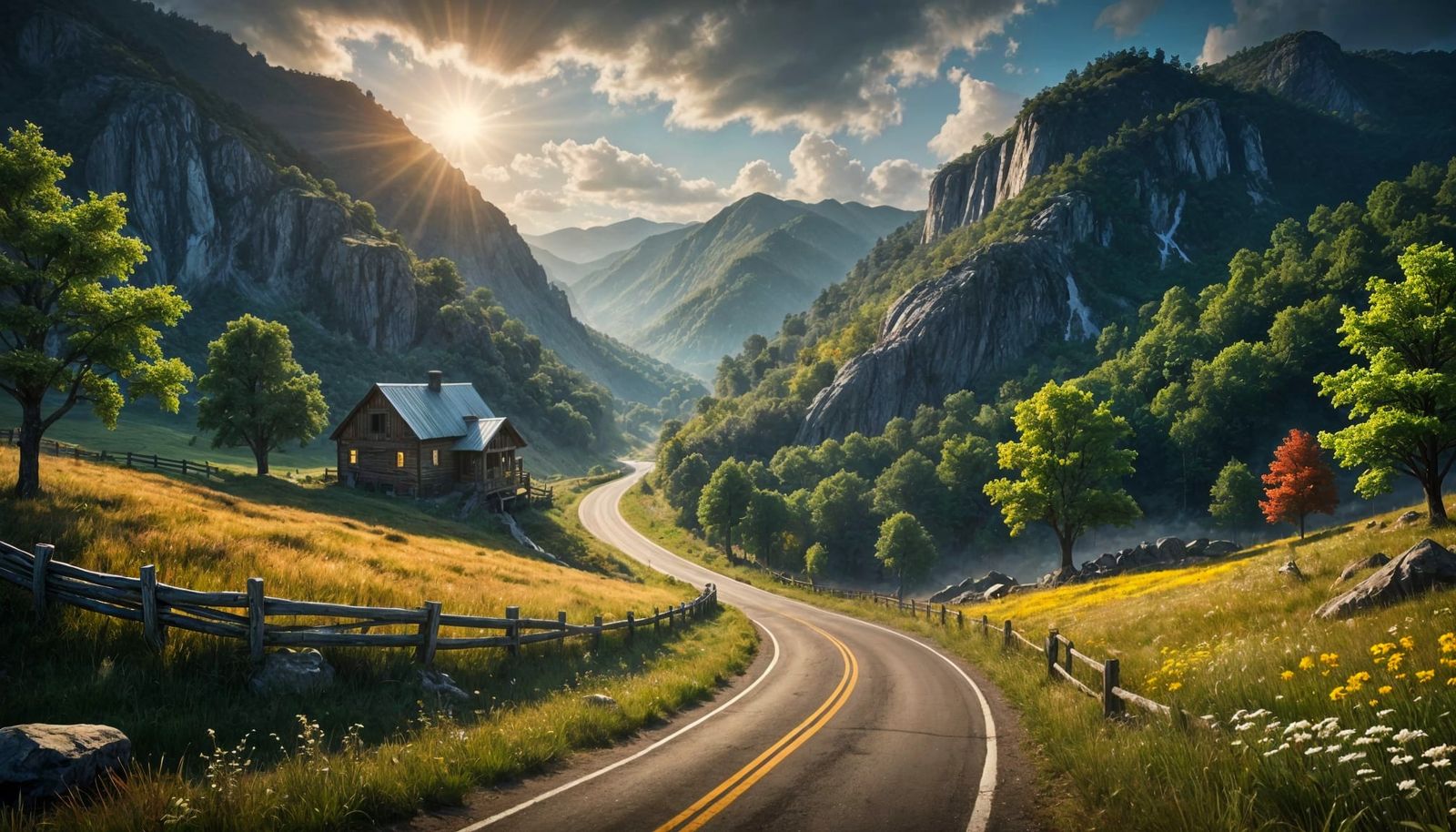 West Virginia Fantasy Landscape in Vibrant Colors