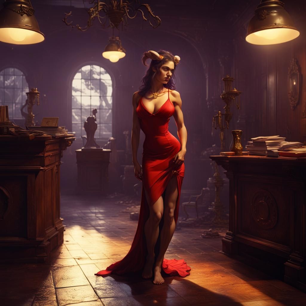 Female Centaur in Noir Setting, Fantasy Concept Art