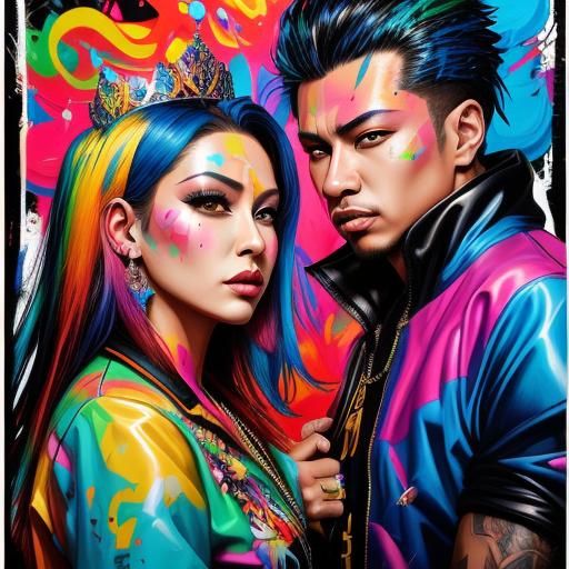 Graffiti Art King and Queen in Street Style