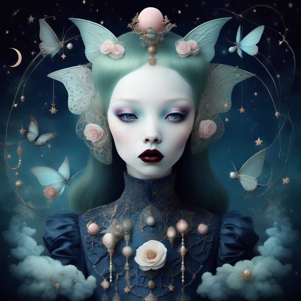 Celestial Peacock: Abstract Filigree Dreamscape