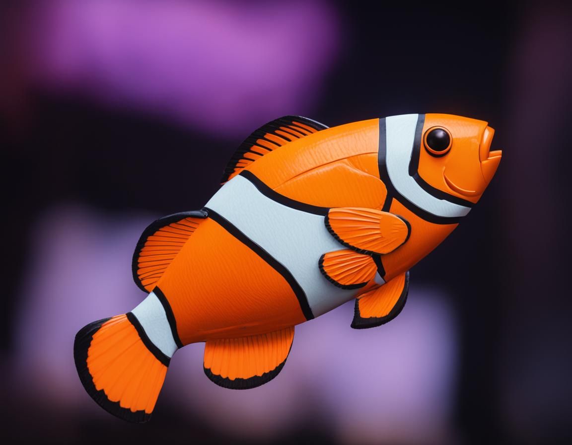 Cyberpunk Clownfish in Neon Cityscape