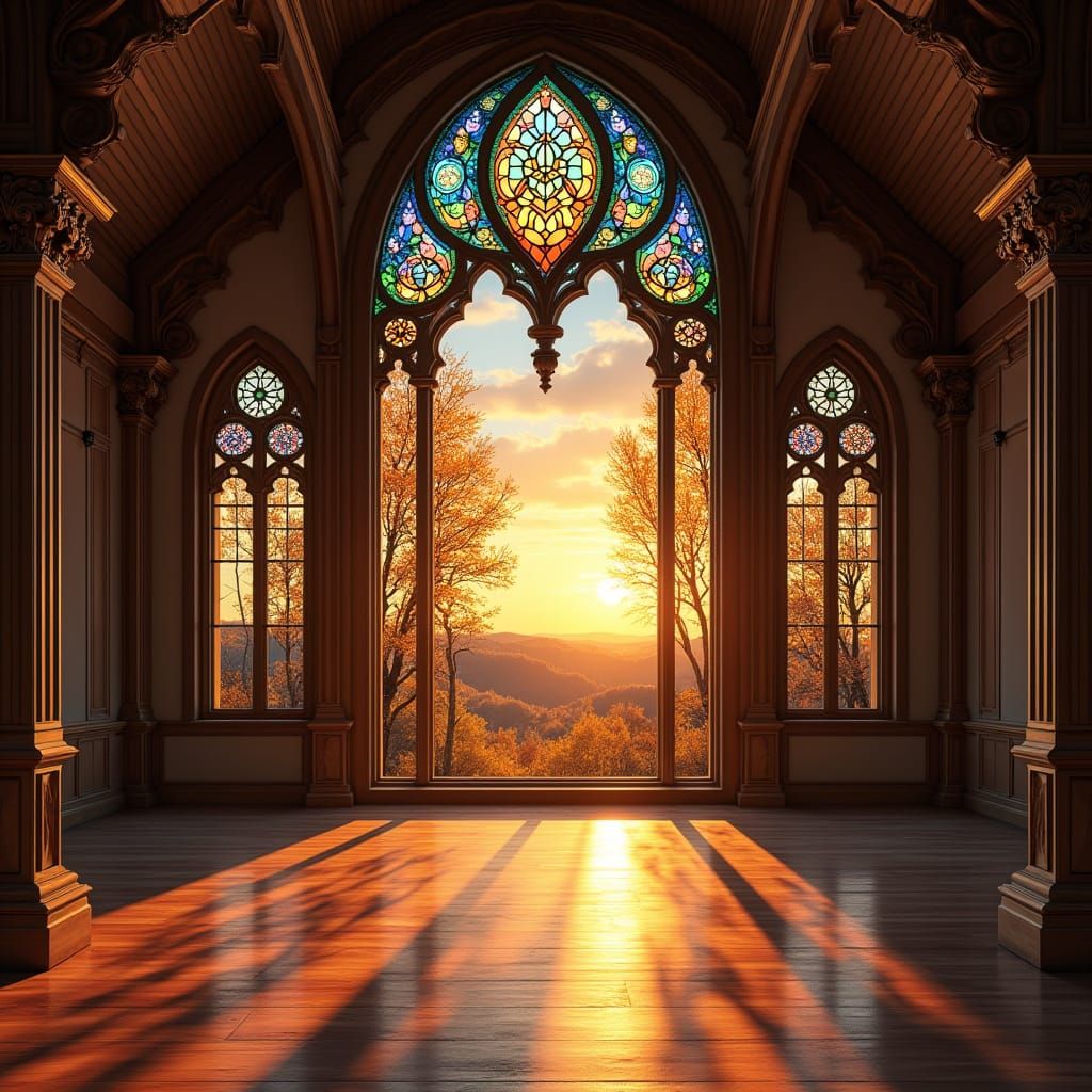Majestic Northern Palace Unfolds in Vibrant Sunset Light