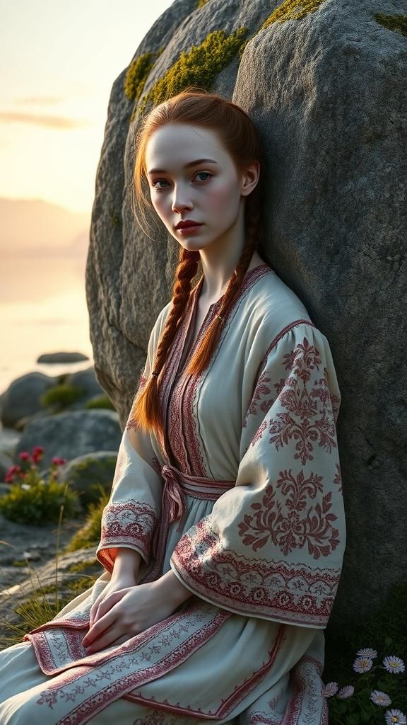 Woman in Folklore Dress by Russian River