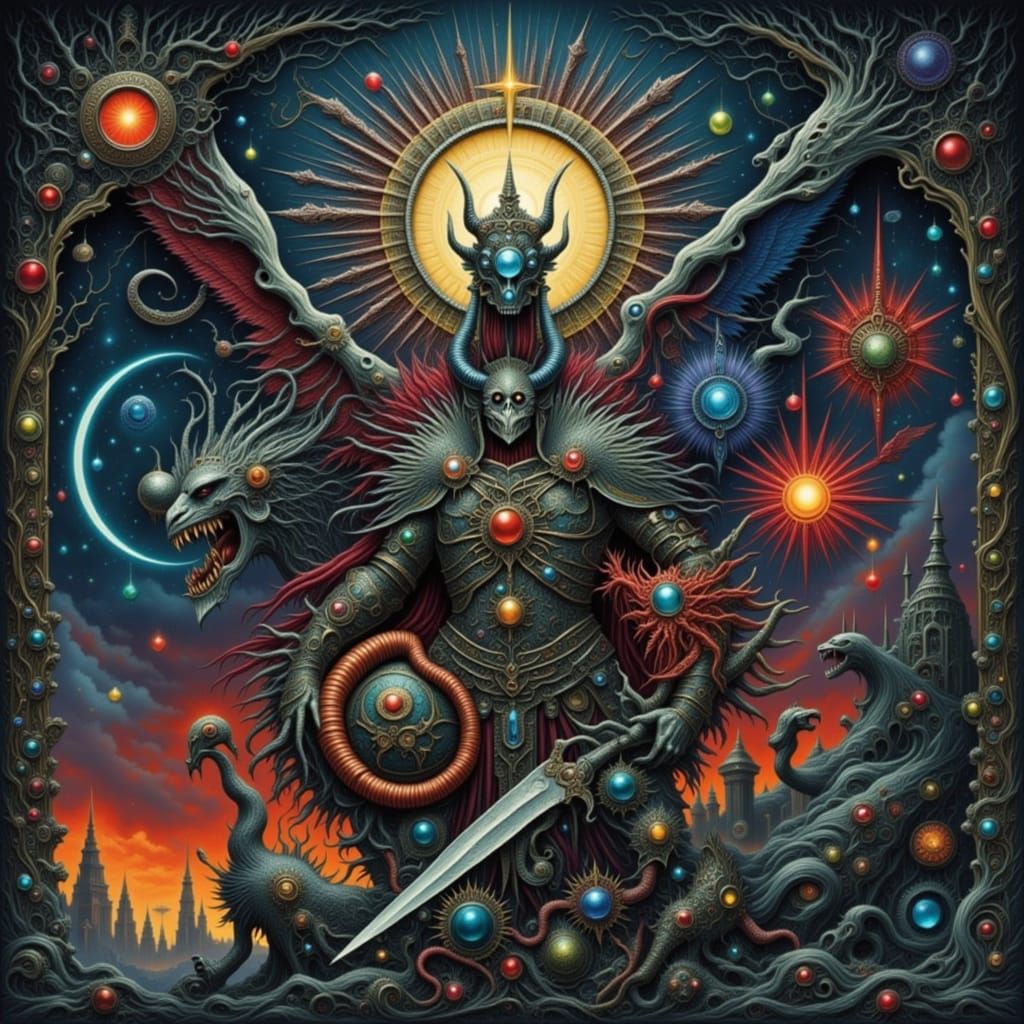 Dystopian Combat Portrait in Dark Moon Style