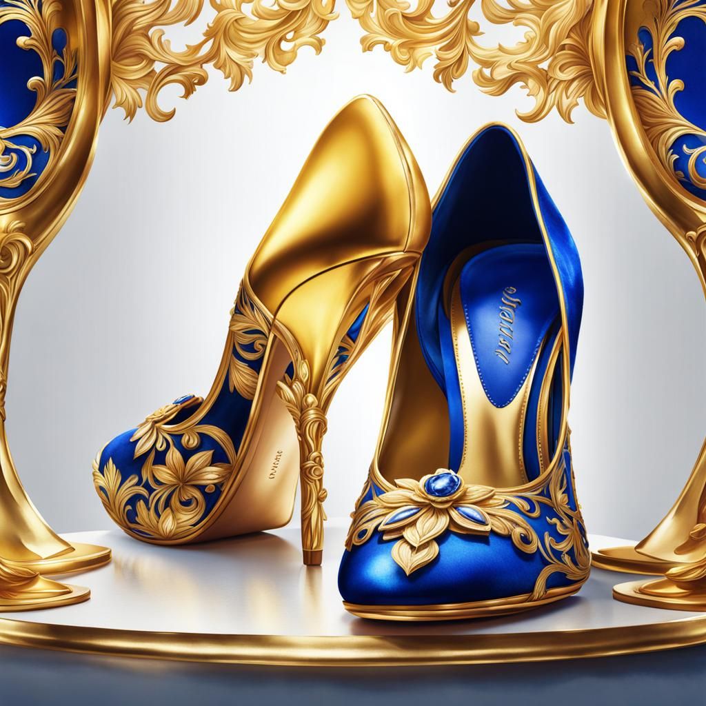 Exquisite Imperial High Heels in Watercolor Style