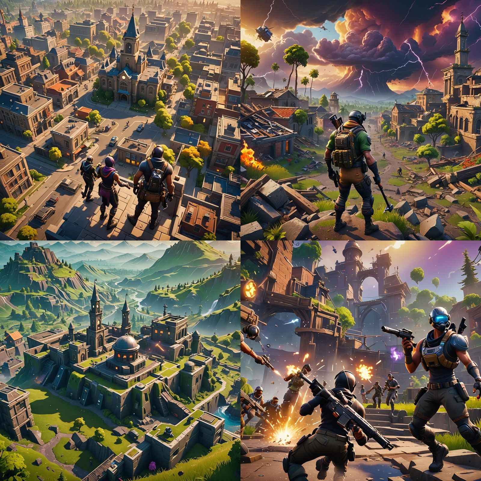 Fortnite Game Realized as Detailed Concept Art