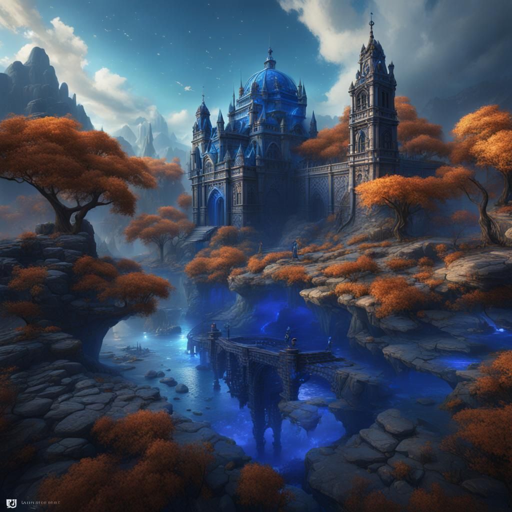 Blue Man in Fantastical Concept Art Style