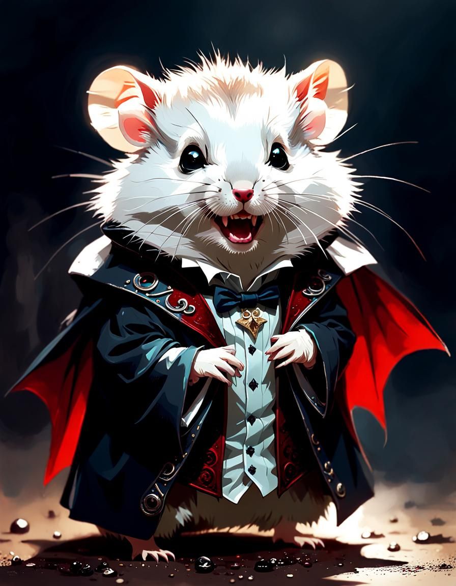 Adorable Hamster Vampire Concept Art