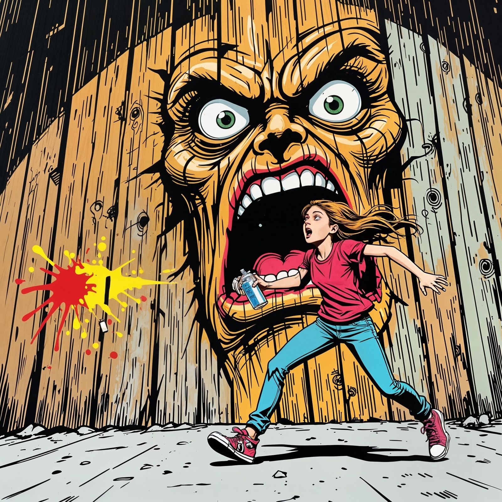 Teen Graffiti Artist Startled by Living Wall