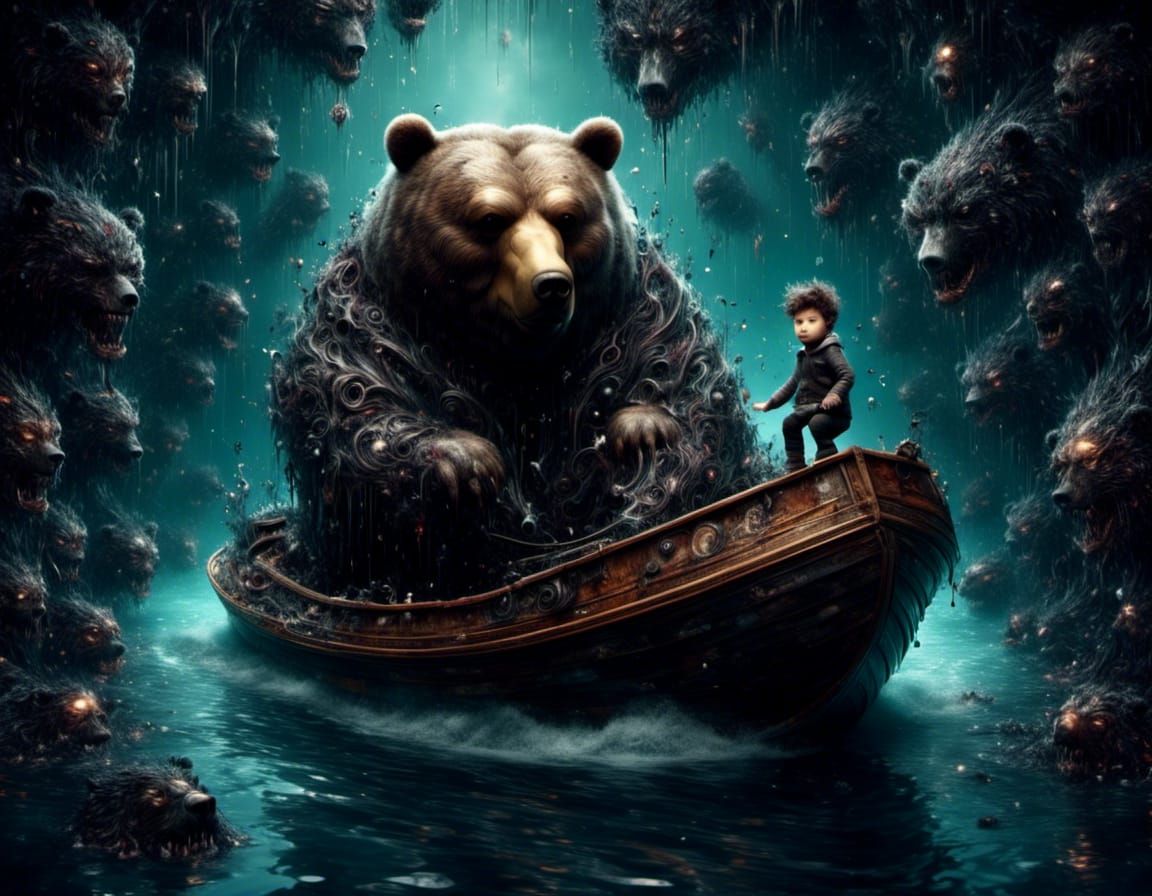 Tiny Man, Giant Bear: Dramatic Boat Attack