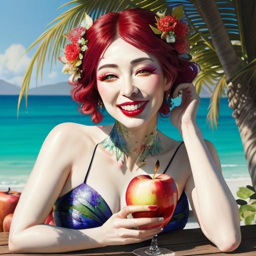 Joyous Apple Still Life in Illustrative Style