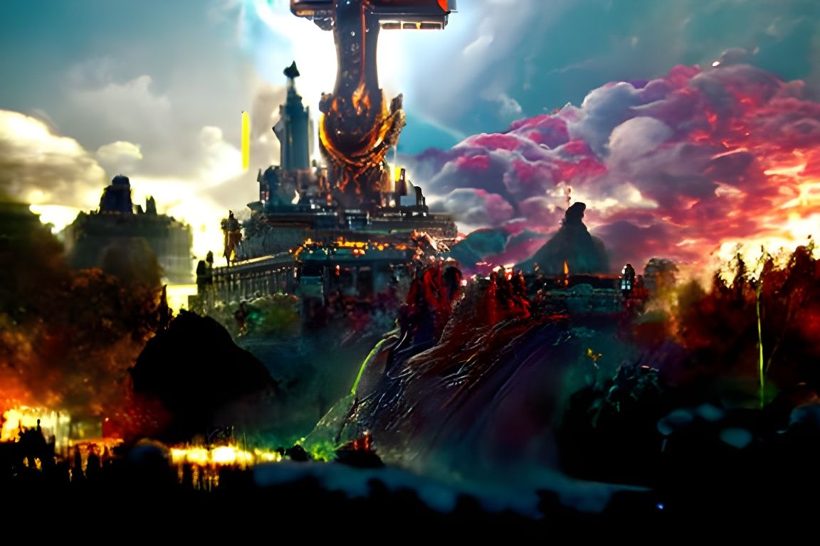 Epic Battle of Gods: Digital Matte Painting