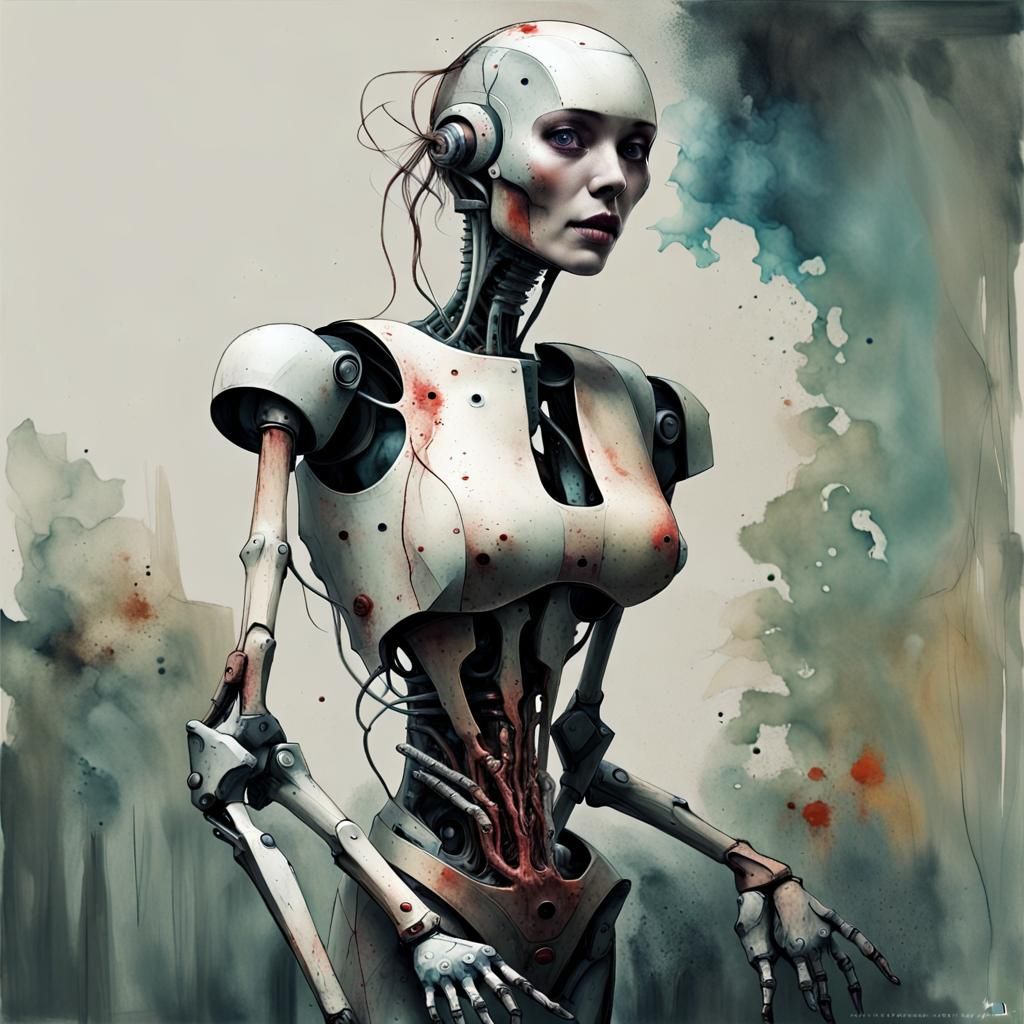 Surreal Robot Nurse in Chromatic Aberration