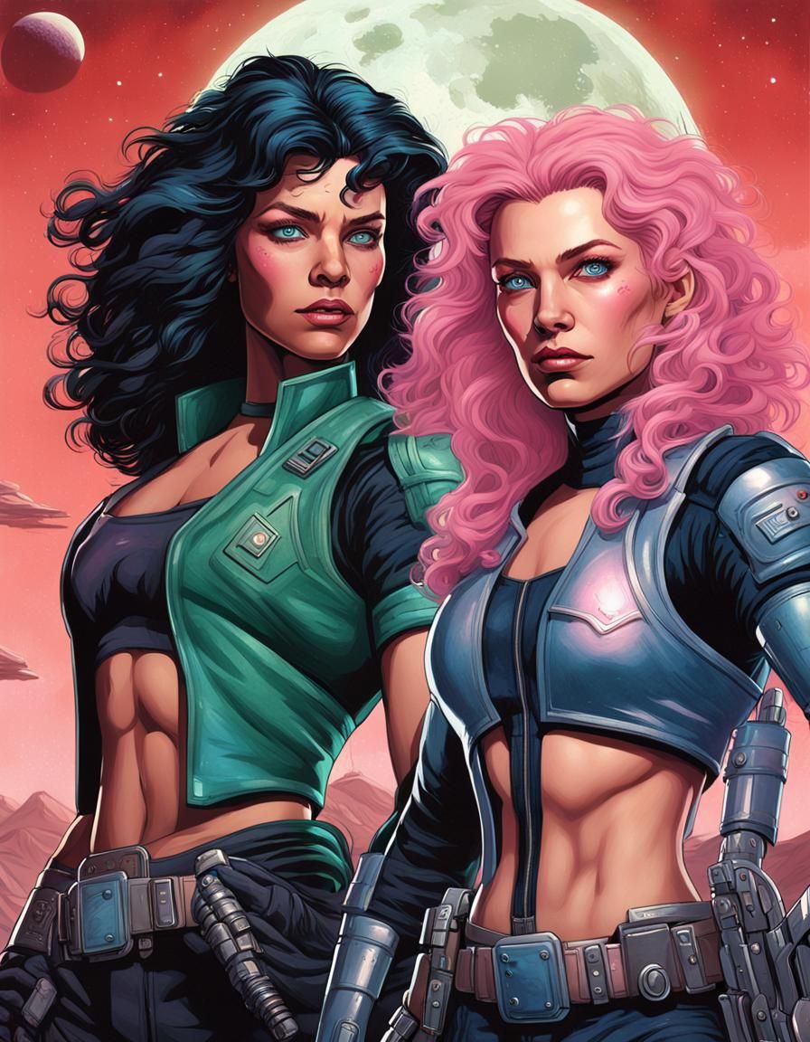 Space Western: Two Female Smugglers Concept Art