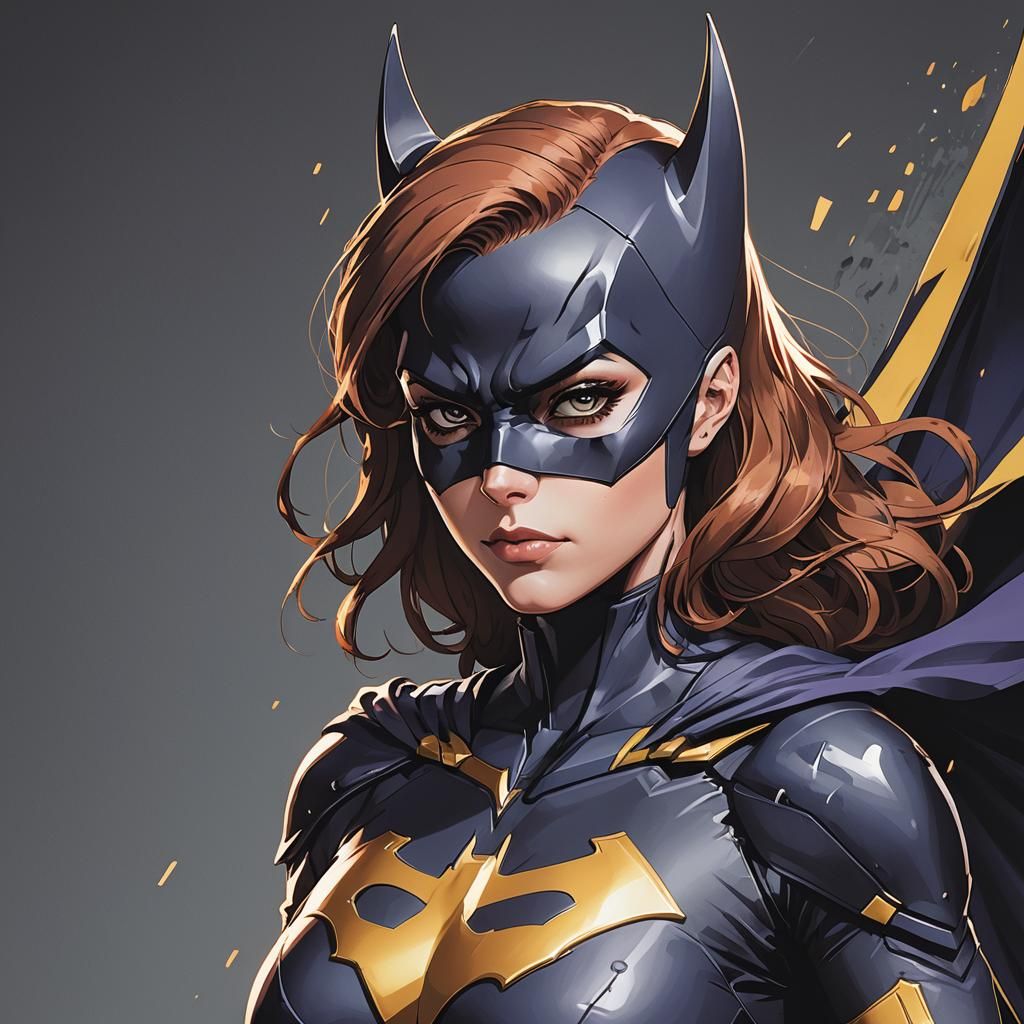 Batgirl Cel-Shaded Anime Style Illustration