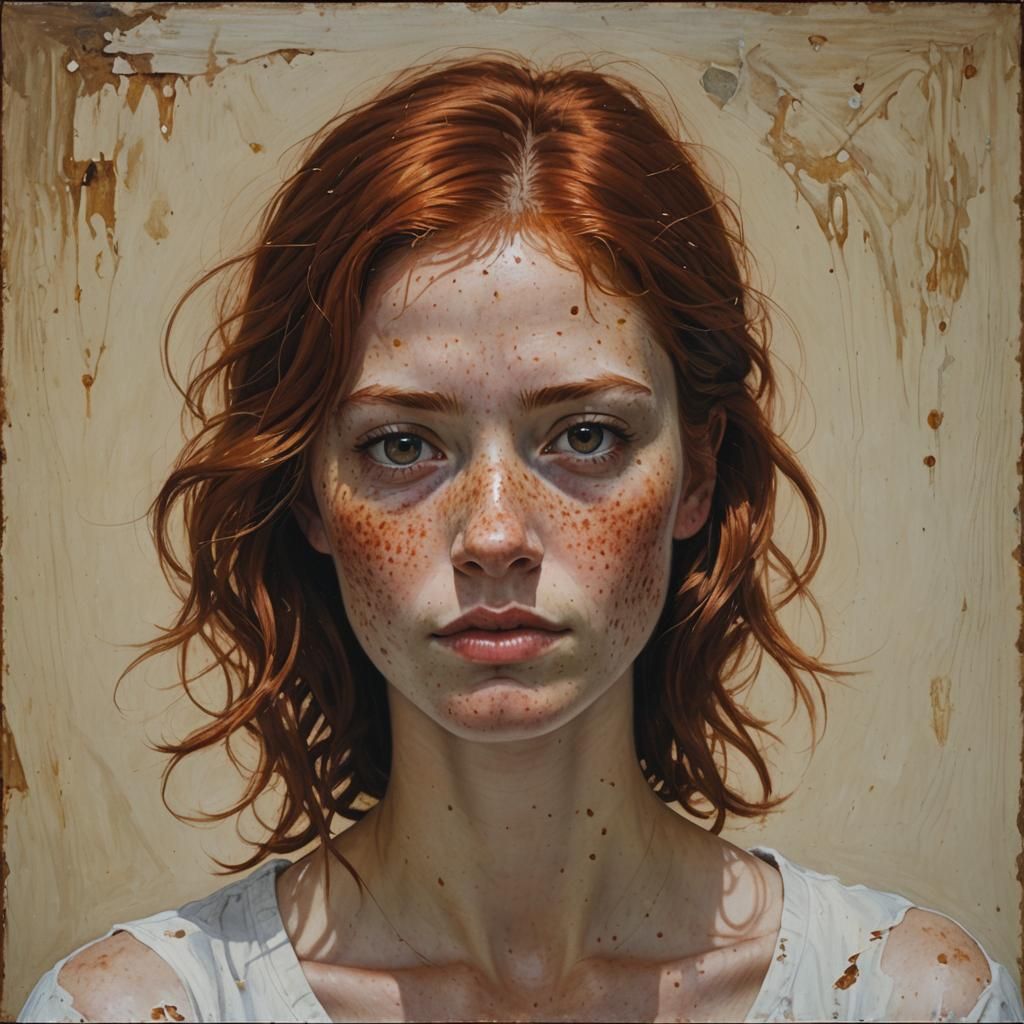 Portrait of a Redhead in Oil Painting Style