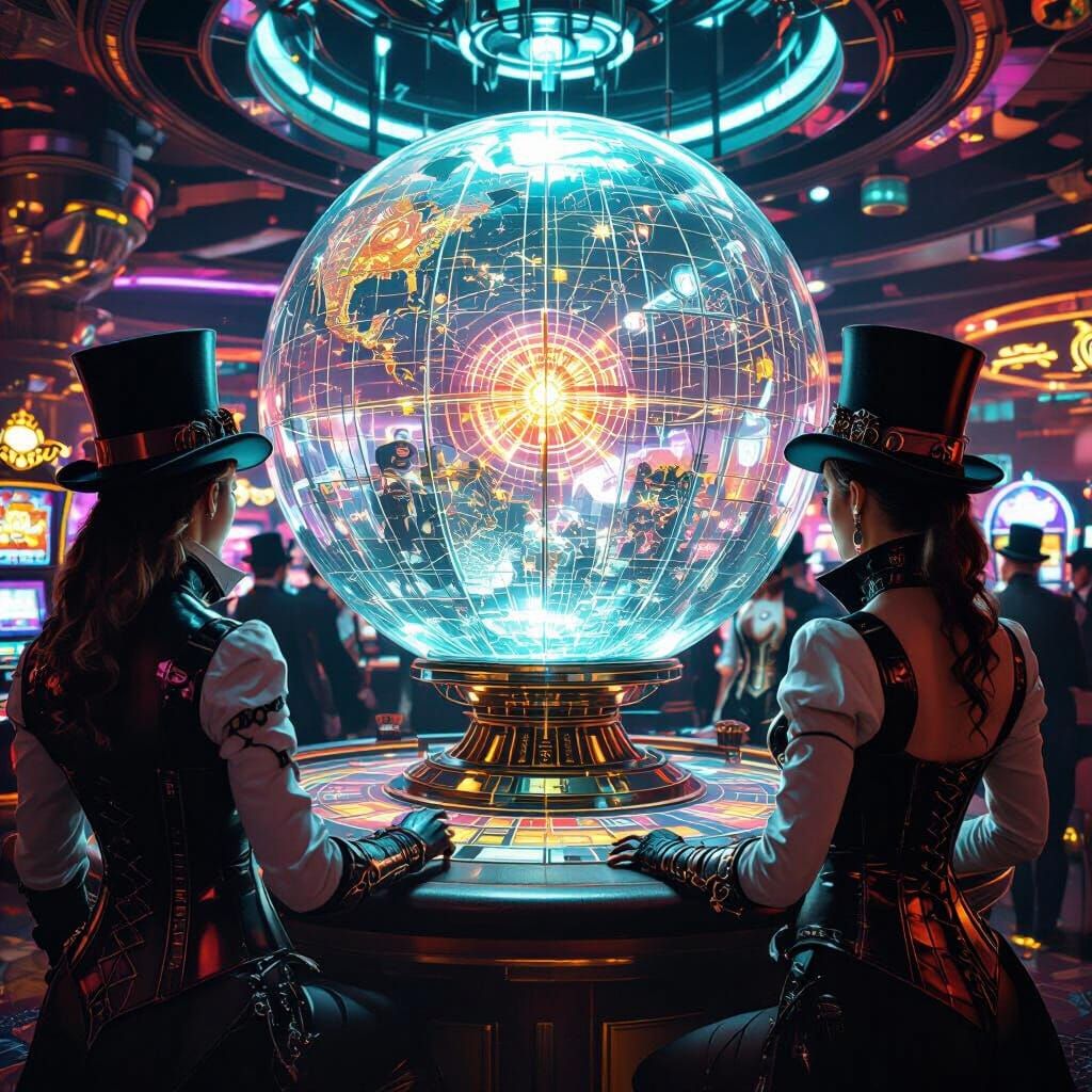 Steampunk Casino with Futuristic Arcade