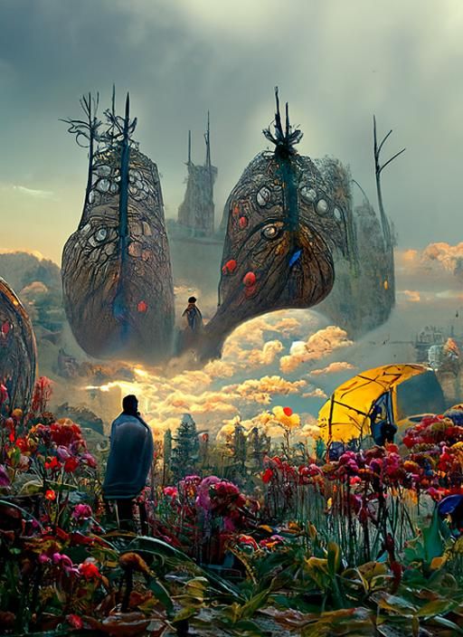 Surreal Butterfly Parking Lots: Digital Art in Romantic Styl...