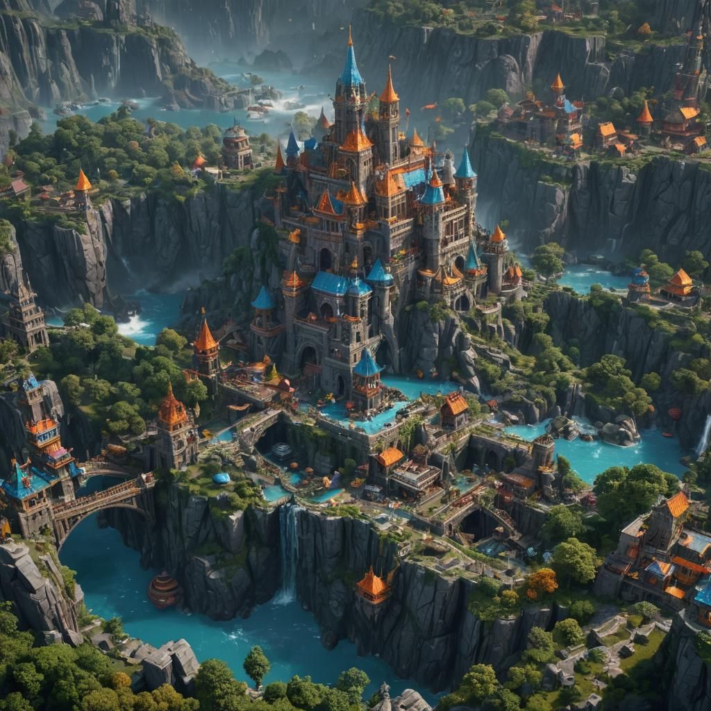 Detailed Lego World Matte Painting