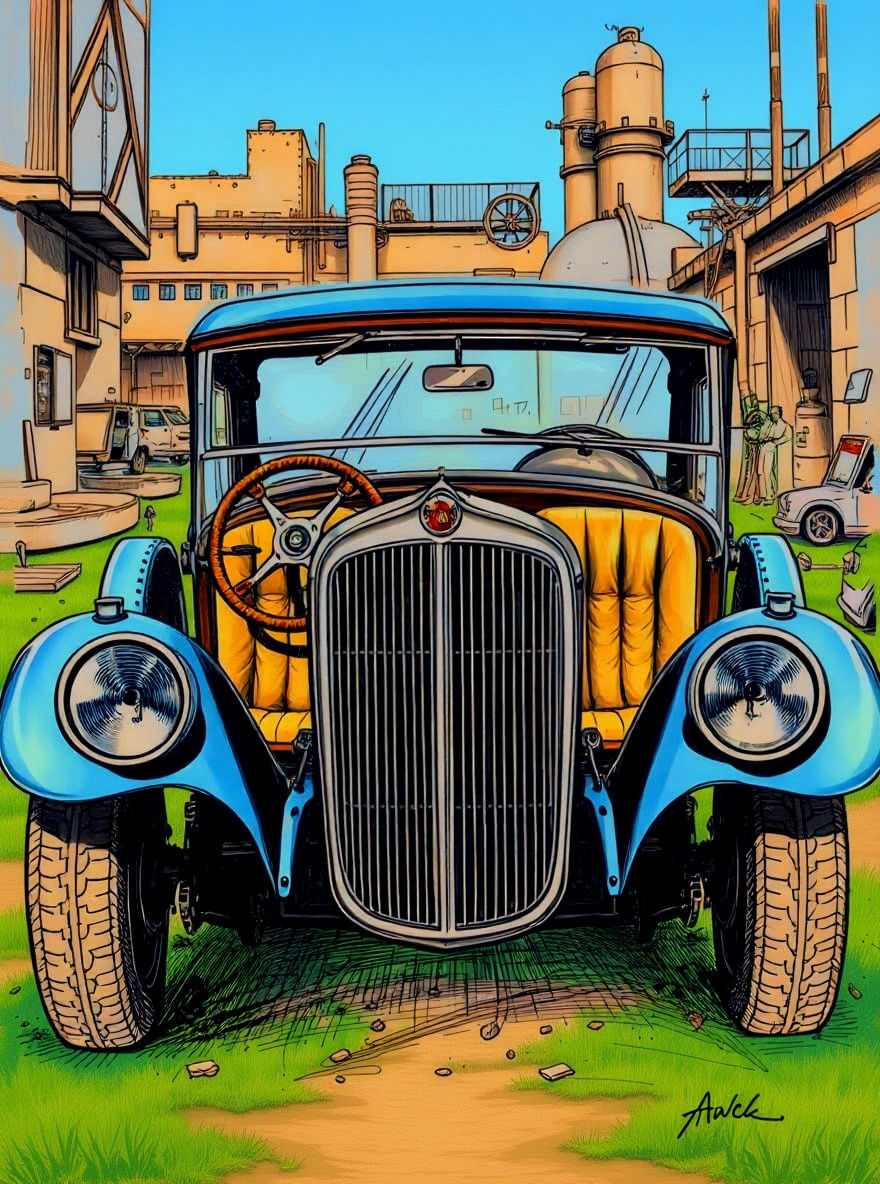 Surreal Swastika Ink Drawing in Minimalist Style