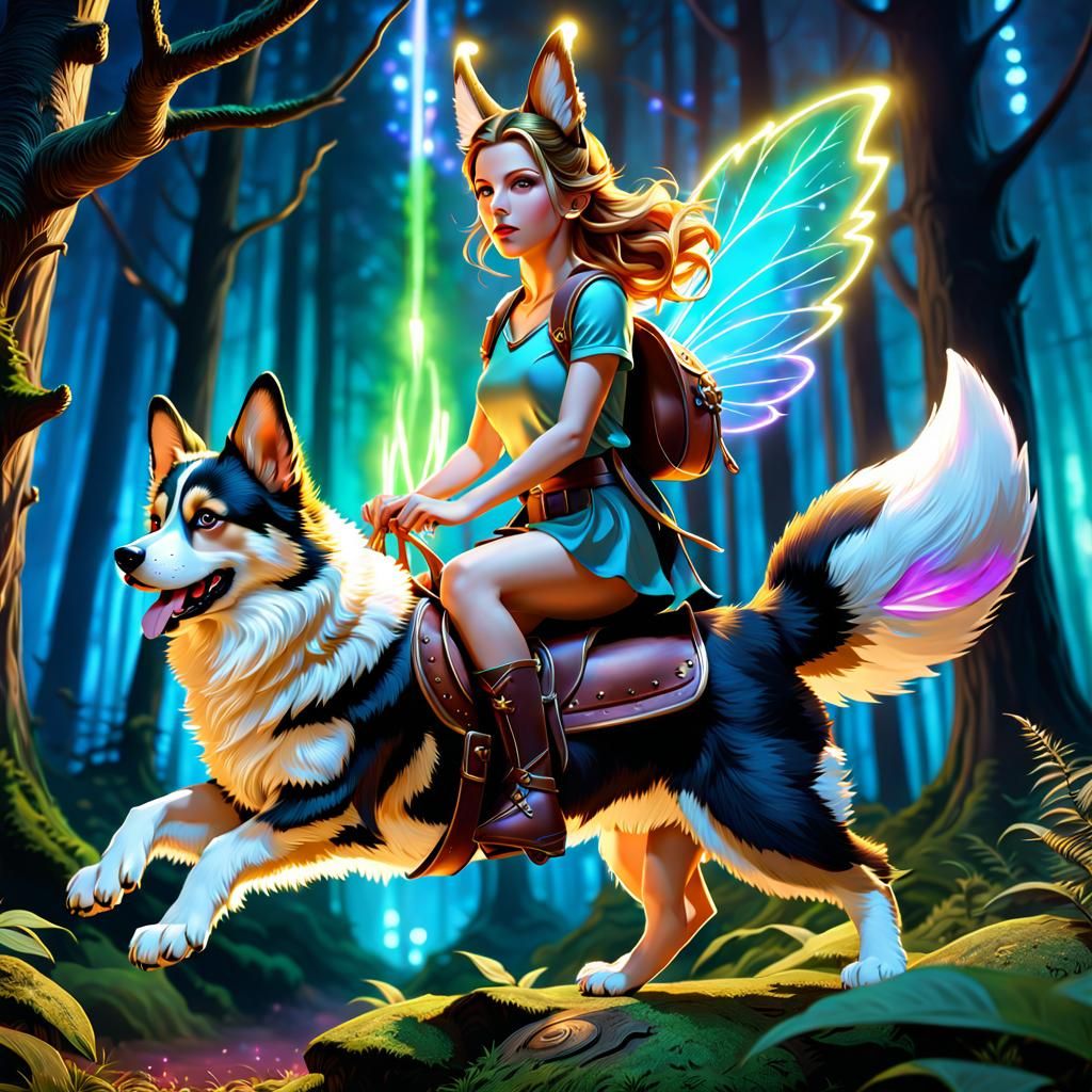 Fairy Knight on Corgi, Detailed Splash Art