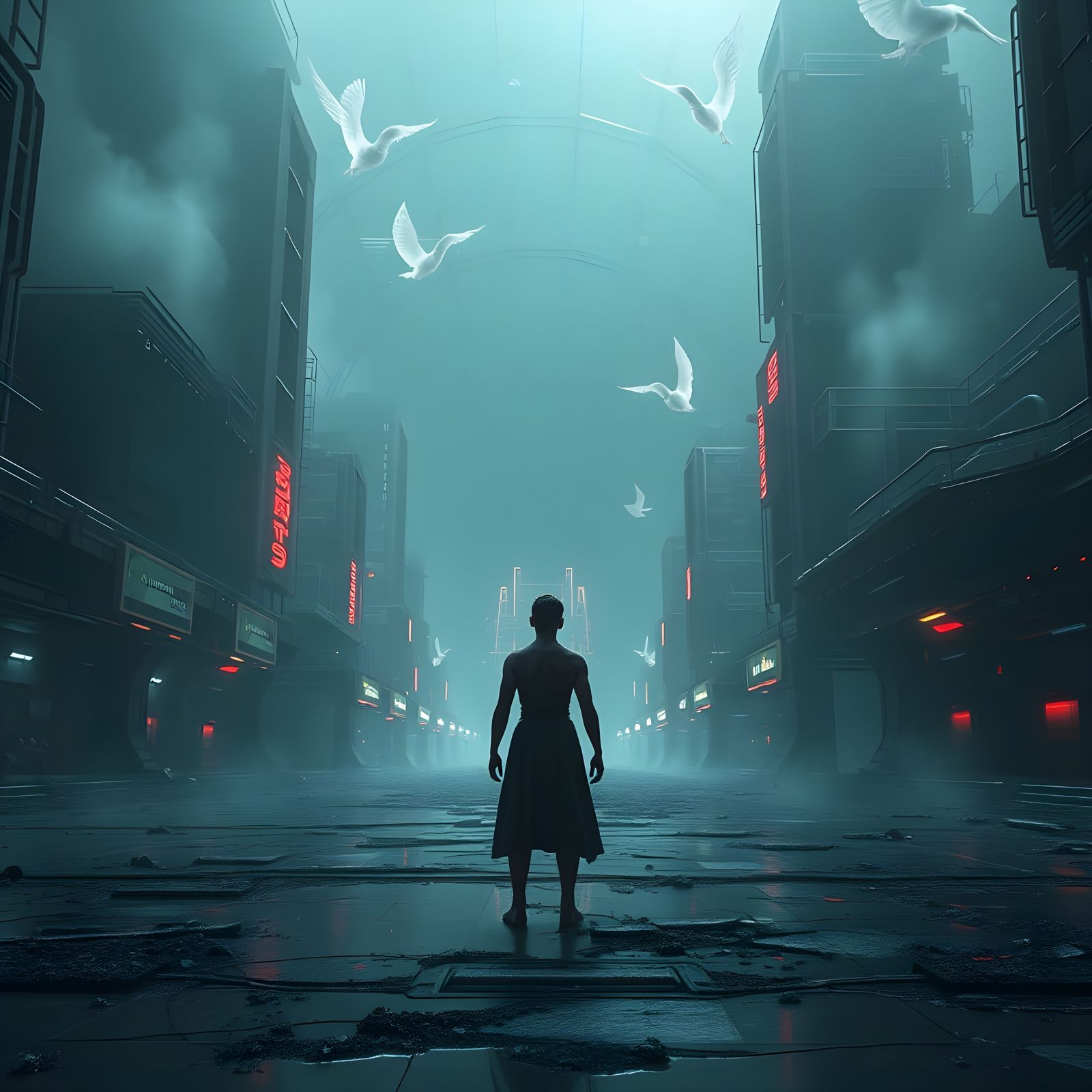 Futuristic Mech in Sci-Fi Cinematic Scene