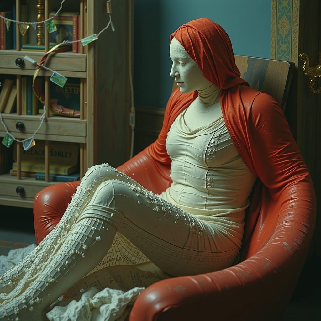 Vibrant Red Abstract Forms in Dynamic Motion