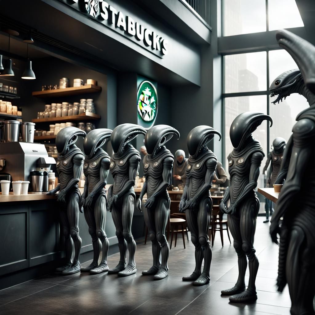 Grey Aliens at Starbucks: Cinematic Digital Matte Painting