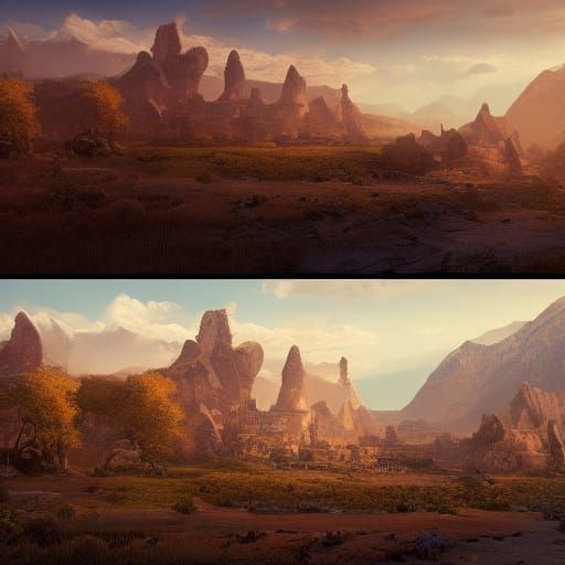 Detailed Old West Matte Painting in 8K