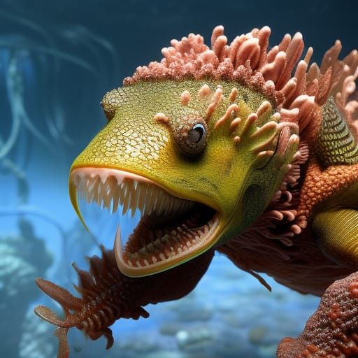 Translucent Fish-Man: Organic Biomechanical Octane Render