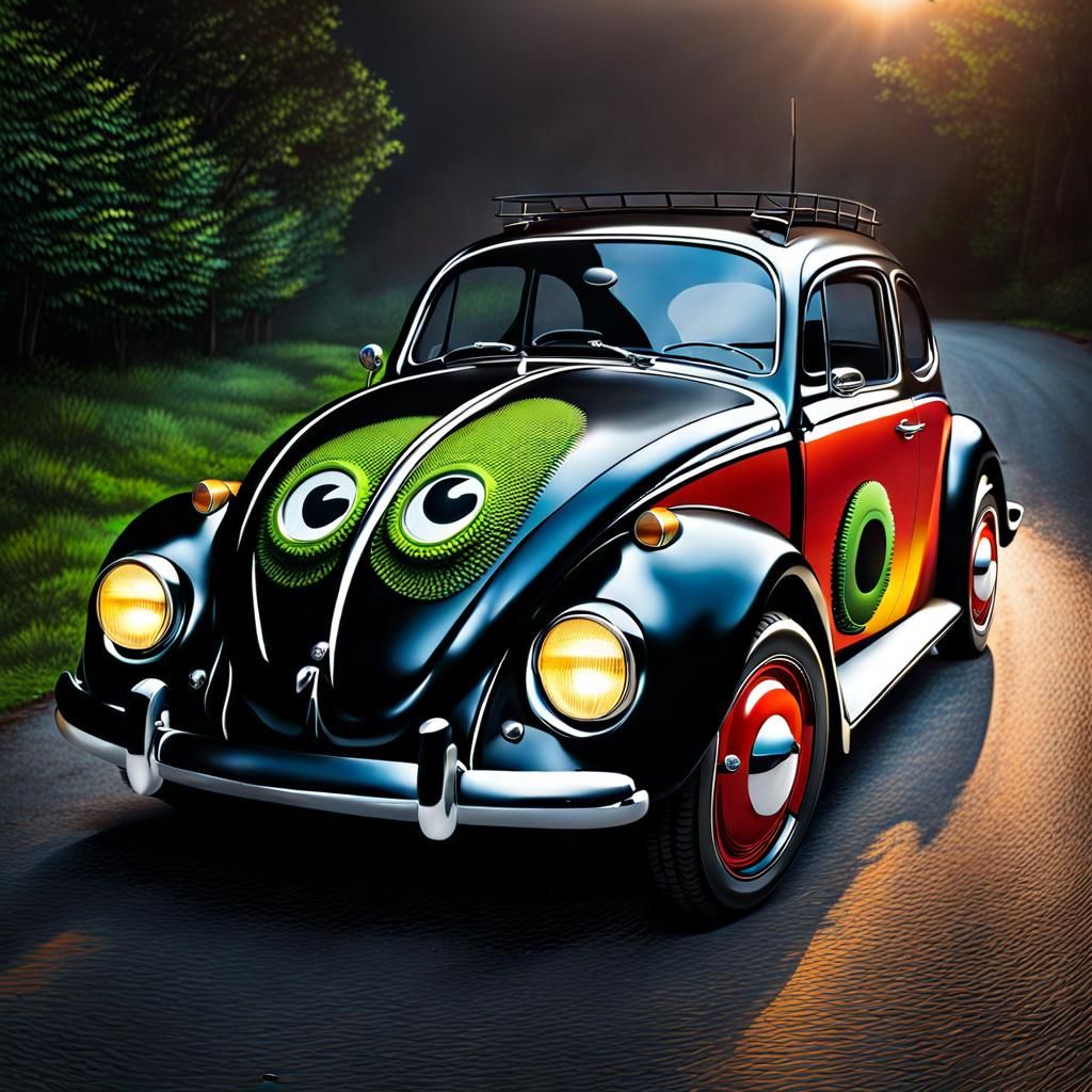 Volkswagen Beetle with Googly Eyes