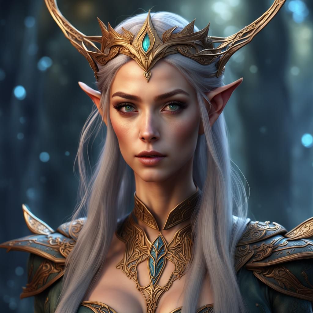 Beautiful Elven Sorceress Fantasy Concept Art