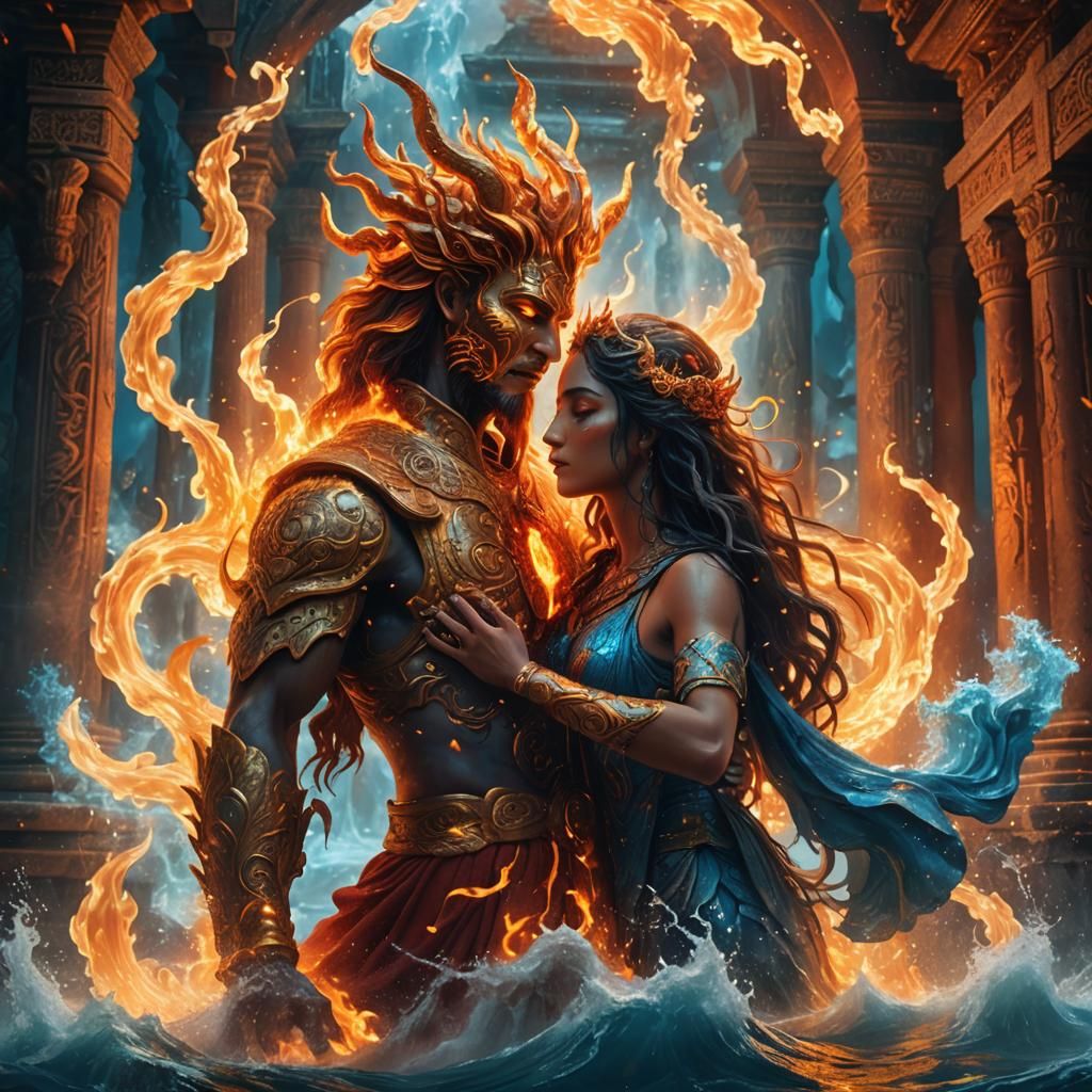 Fire God and Water Goddess Embrace