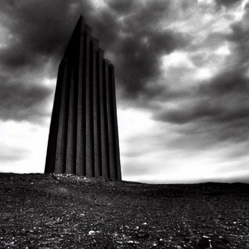 Ominous Monolith Complex in Dark Wasteland