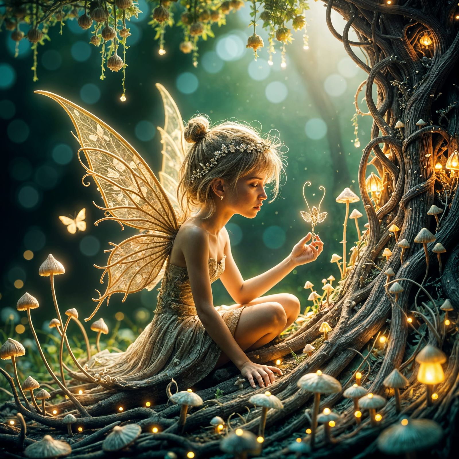 Whimsical Fairy Village at Twilight