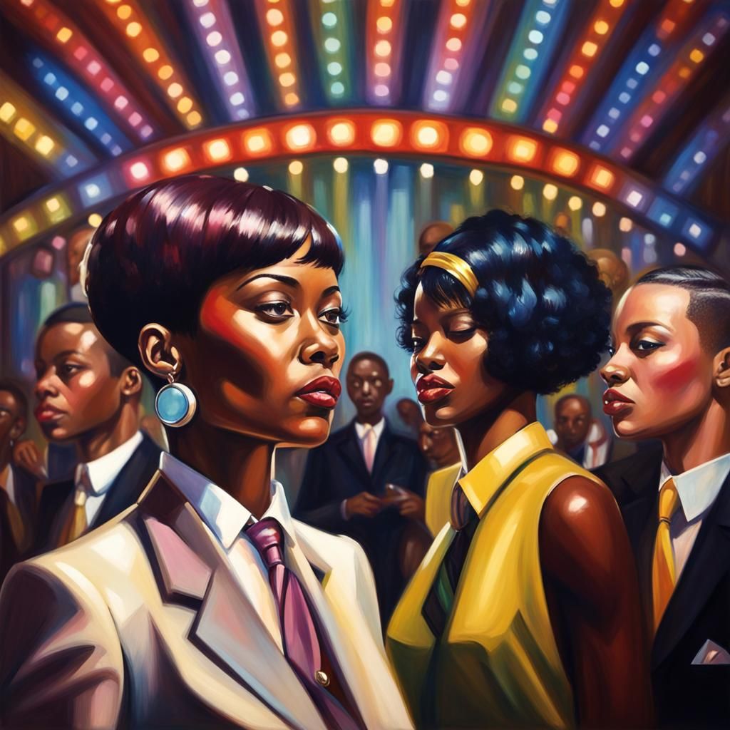 African Woman in 1920s Nightclub Photorealism