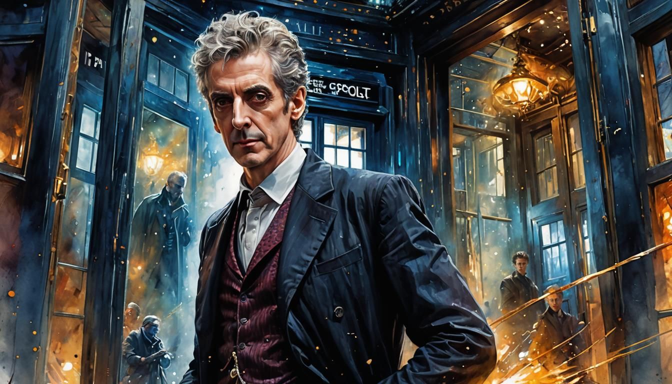 Timeless Doors of Wonder in Digital Watercolor