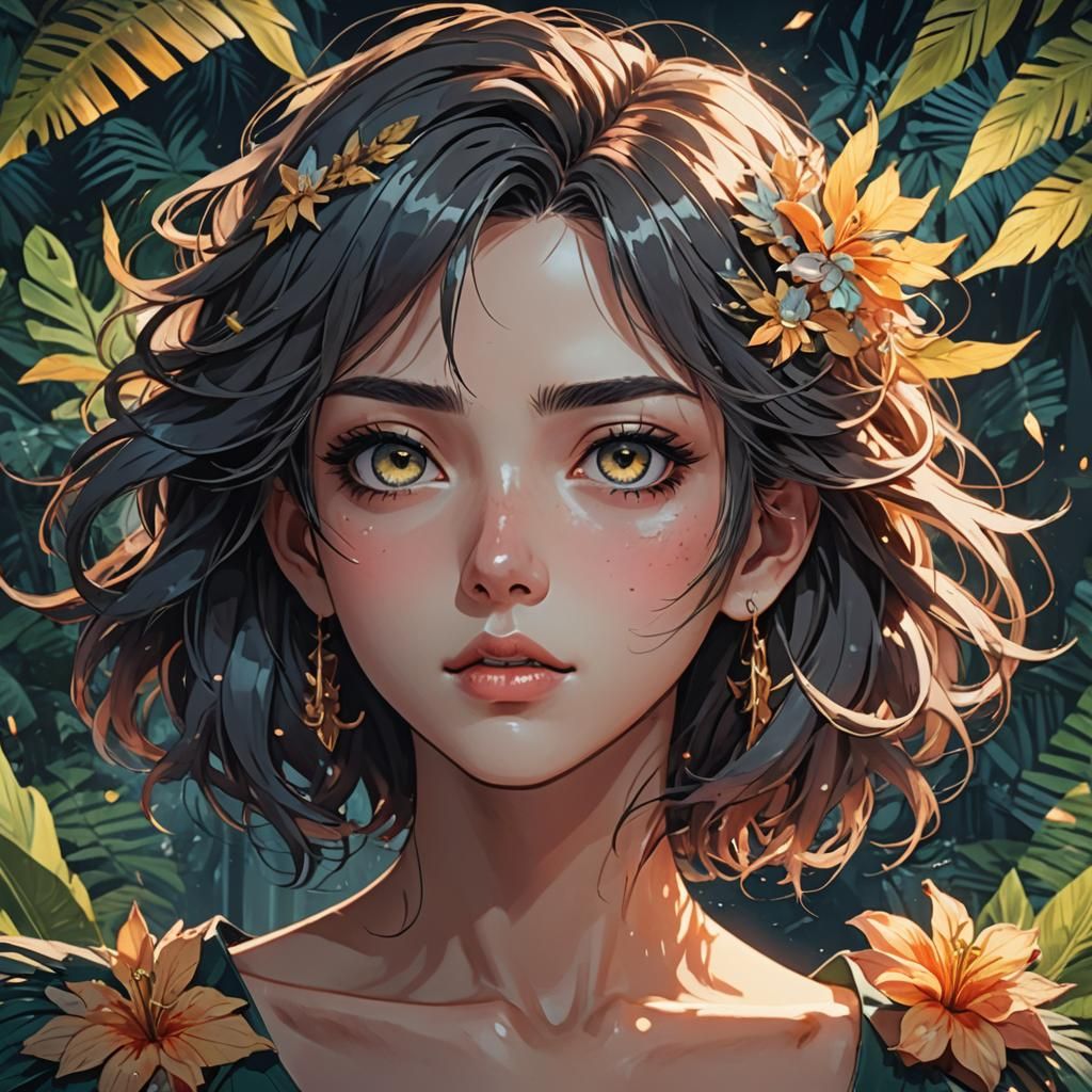 Anime Portrait of a Girl in Paradise