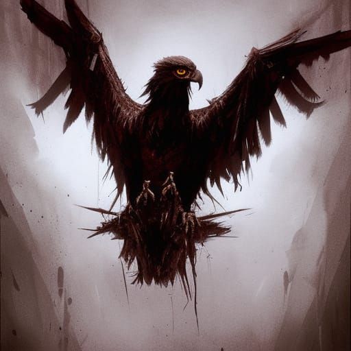 Sinister Zombie Eagle, Dark Fantasy Art