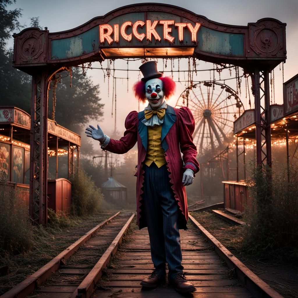 Creepy Abandoned Circus Park at Dusk