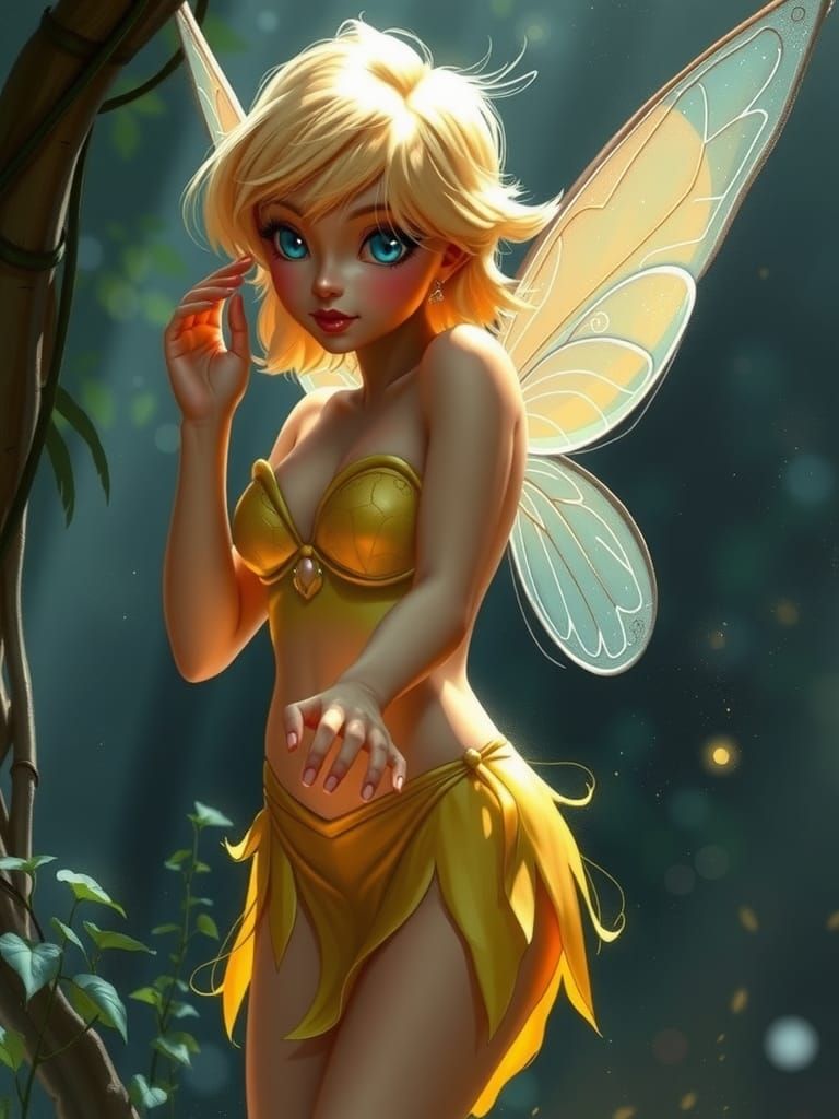 Tinkerbell, Goddess of Light: Acrylic Painting