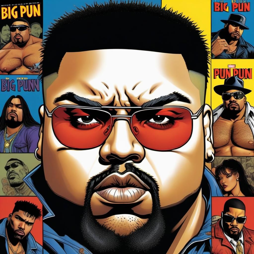 90's Hiphop Album Cover in Comic Book Style