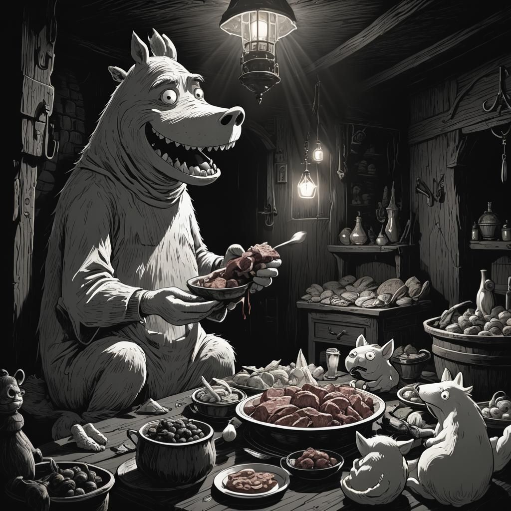 Dark Fantasy Moomin Feast in Gothic Chamber