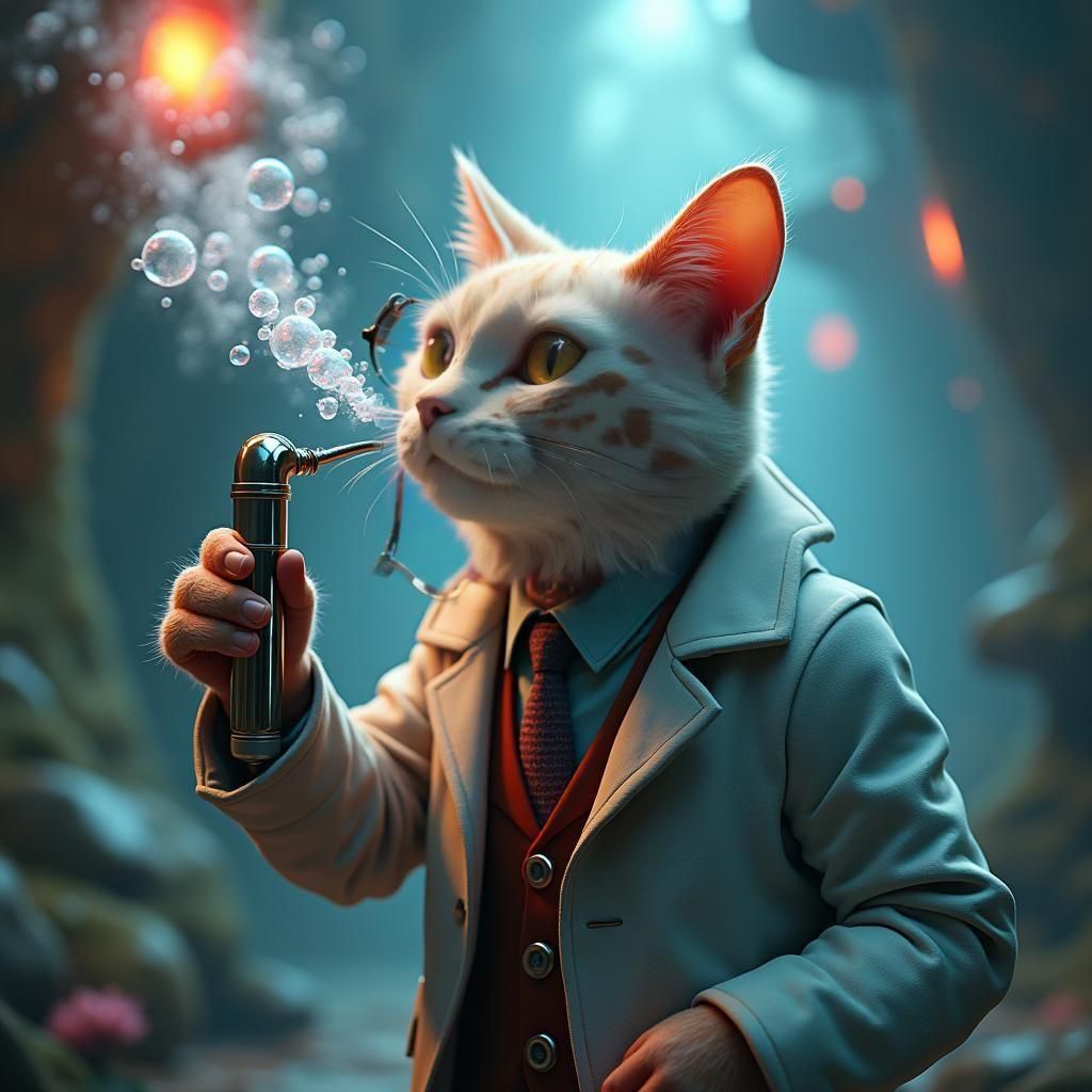 Mind Blowing Cat Doctor in Detailed Matte Painting