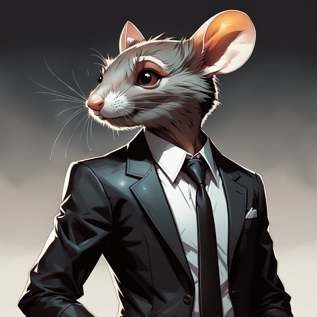 CGI Mouse in Dapper Suit with Briefcase