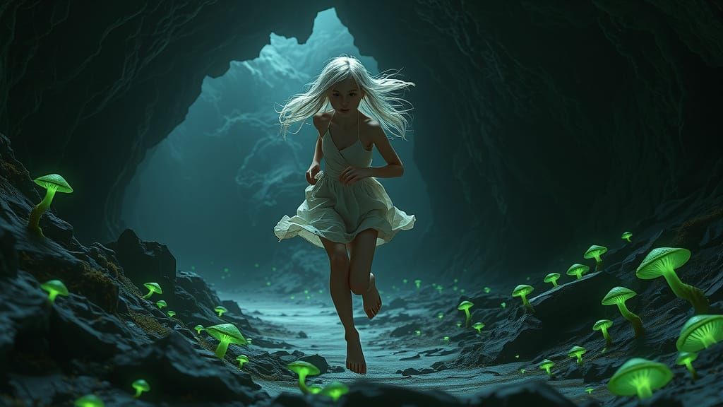 Ethereal Underdark Maiden in Hyper-Detailed Dark Fantasy Art