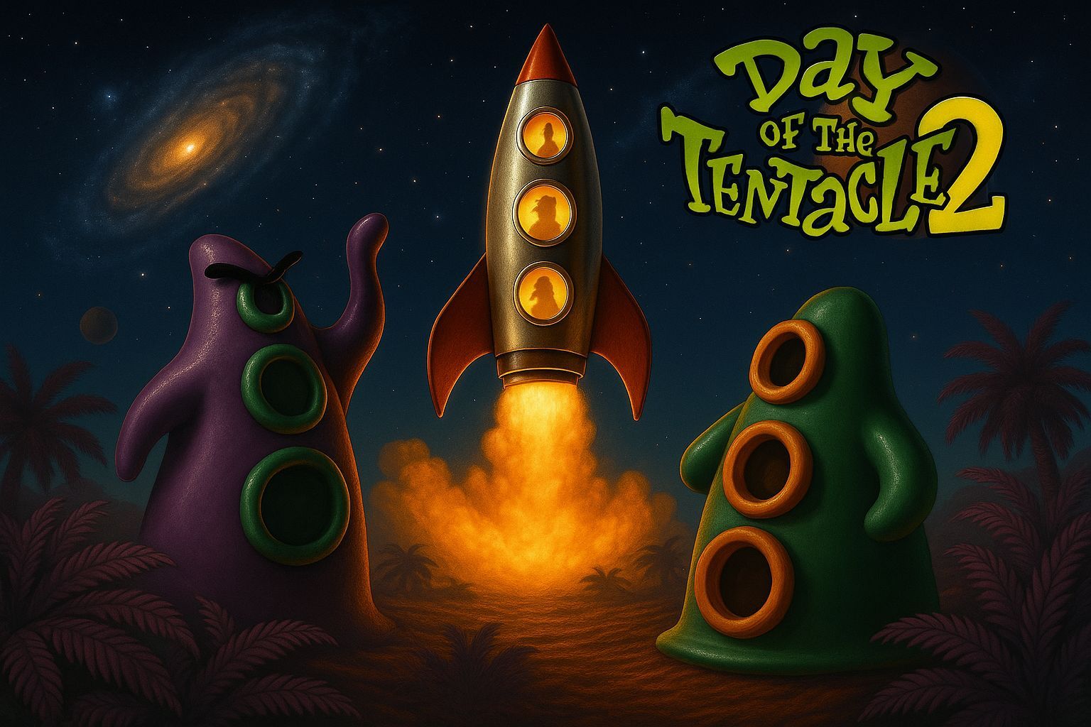 Day of the Tentacle Rocket Launch in Retro Style