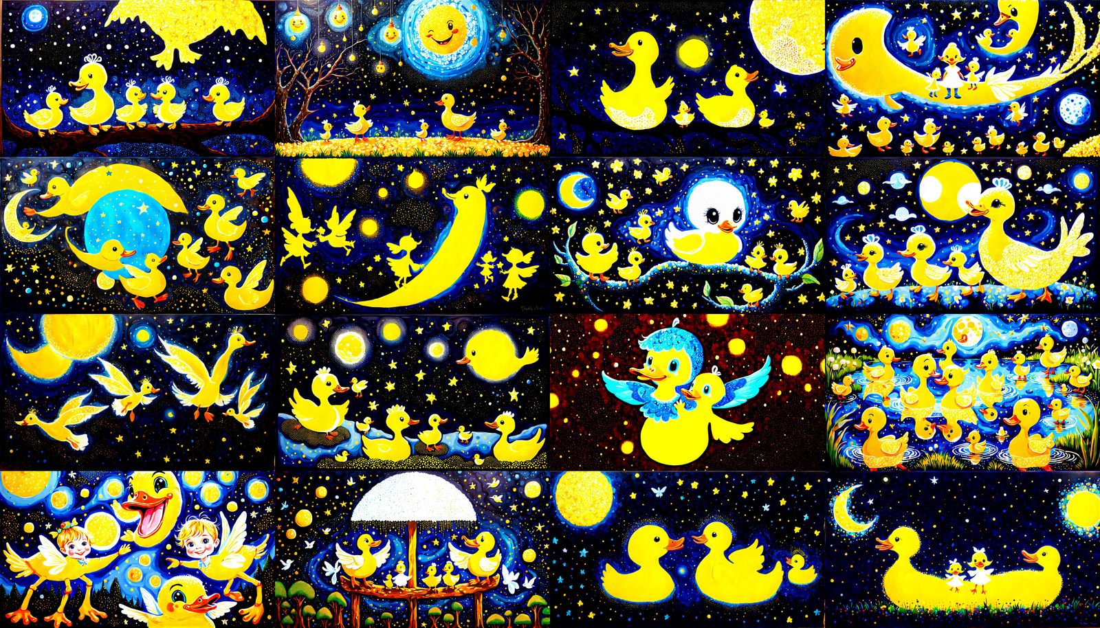 Fairy Family at Moon Pub in Pointillism Style