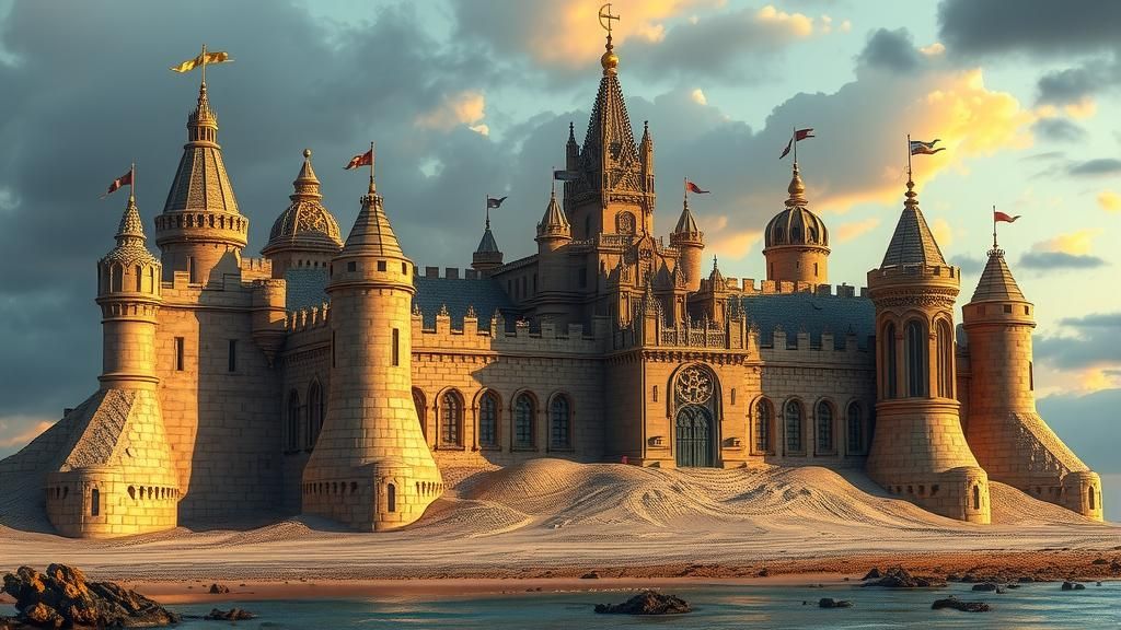 Majestic Sandcastle Inspired by Gothic Architecture