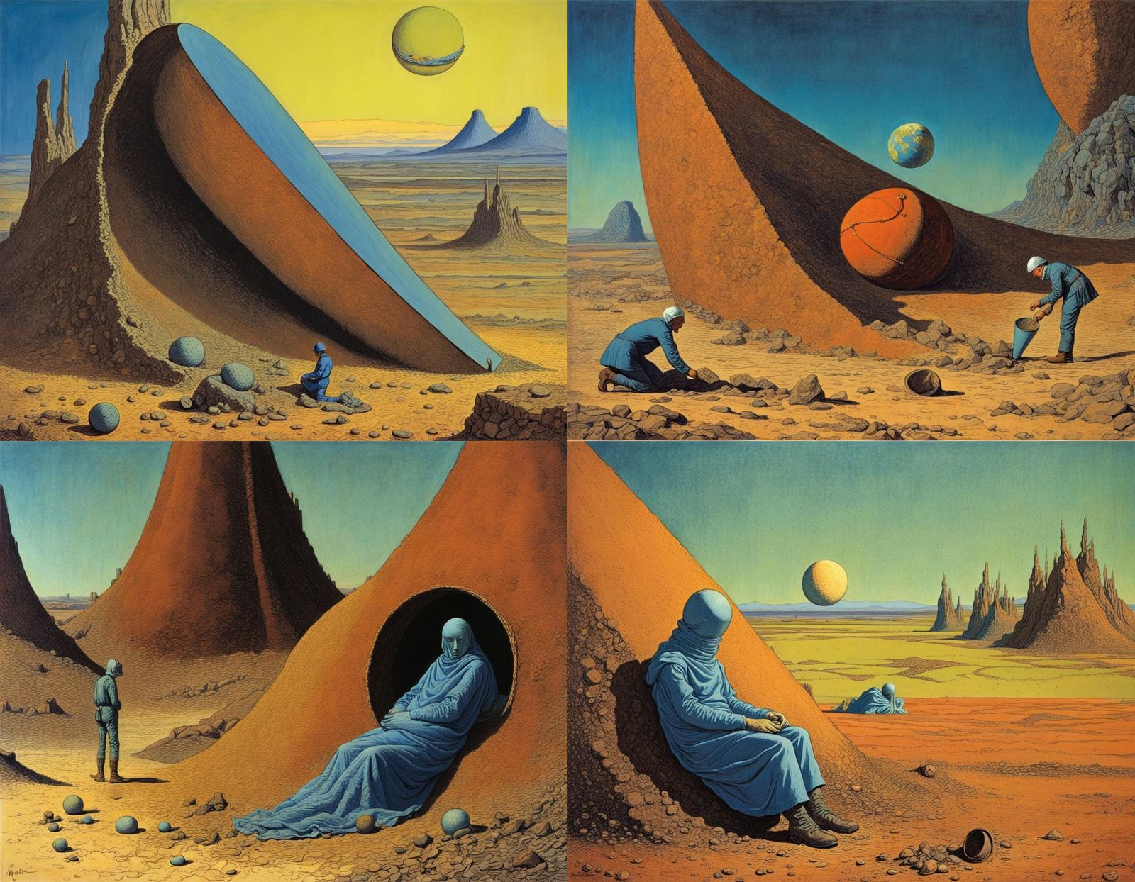 Dirt Man: Surreal Earth Art in Renaissance Style